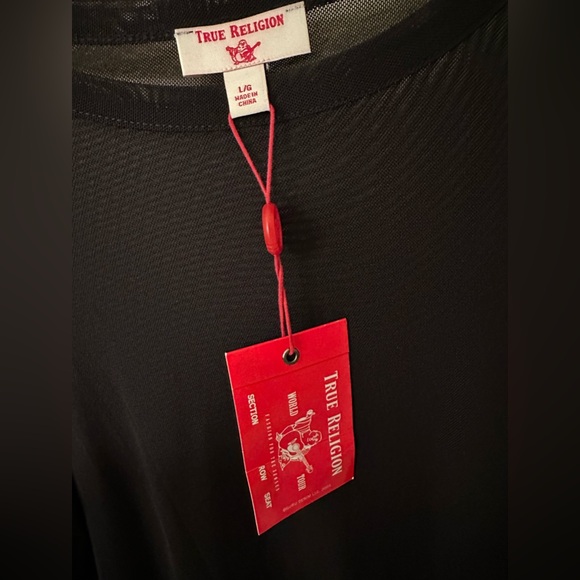 NWT True Religion Sheer Mesh Crop Top - Large - Picture 4 of 5